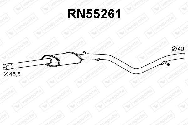 VENEPORTE Silencieux avant RN55261 VENEPORTE RN55261 Silencieux avant Citroën C1 d'origine