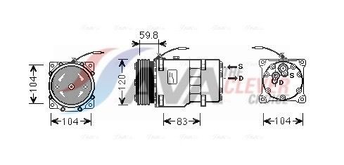 AVA COOLING SYSTEMS AC-kompressor RTAK402 AVA COOLING SYSTEMS RTAK402 AC-kompressor RENAULT TRUCKS Mascott Flatvogn lastebil / Chassis 3.0 DXi 130 hk 2008