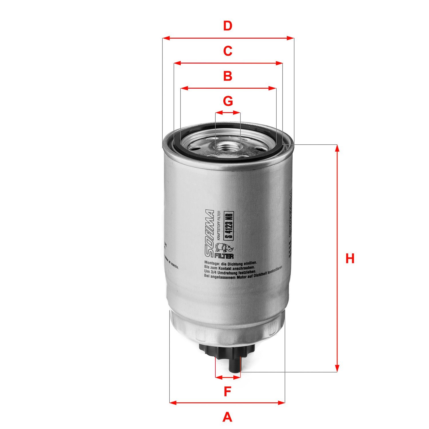 SOFIMA Brandstoffilter S 4123 NR SOFIMA S 4123 NR Dieselfilter Tucson Van / SUV (TLE) originele prijs