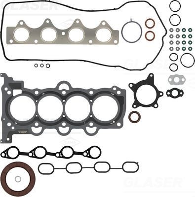 GLASER Full Gasket Set, engine S90199-00 S90199-00 GLASER full engine gasket set for HYUNDAI i20