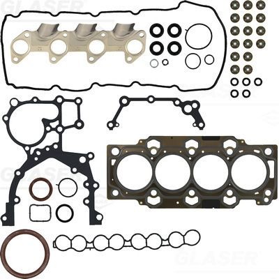 GLASER Full Gasket Set, engine S90233-00 HYUNDAI i20 GLASER full engine gasket set S9023300