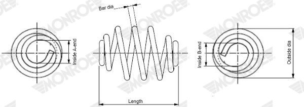 MONROE Chassisveer SN3987 Schroefveer MONROE AMPERA SN3987 goedkoop