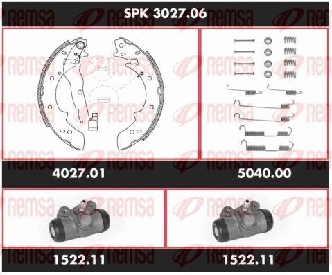 REMSA Pidurikomplekt, trummelpidur SPK 3027.06 REMSA Trummelpidur DACIA Super Precision Kit SPK 3027.06