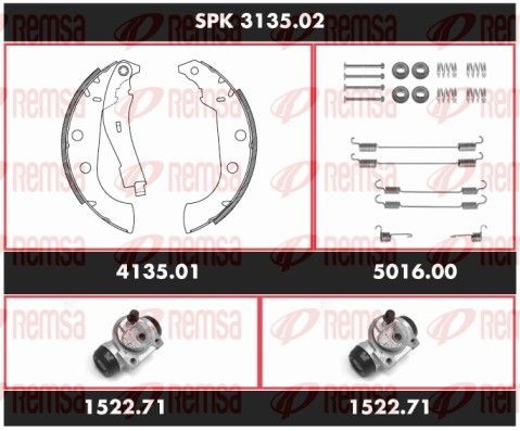 REMSA Bremžu komplekts, Trumuļu bremzes SPK 3135.02 REMSA Bremžu komplekts, trumuļu bremzes ALFA ROMEO Super Precision Kit SPK 3135.02