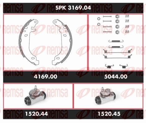 REMSA Σετ φρένων, ταμπουρόφρενα SPK 3169.04 SPK 3169.04 REMSA Σετ φρένων, ταμπουρόφρενα Renault φθηνά