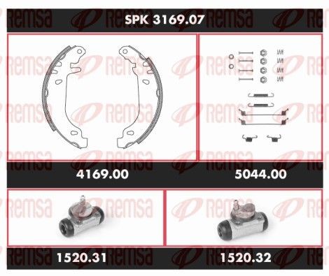 REMSA Trumbromssats SPK 3169.07 SPK 3169.07 REMSA trumbromsar Renault MEGANE