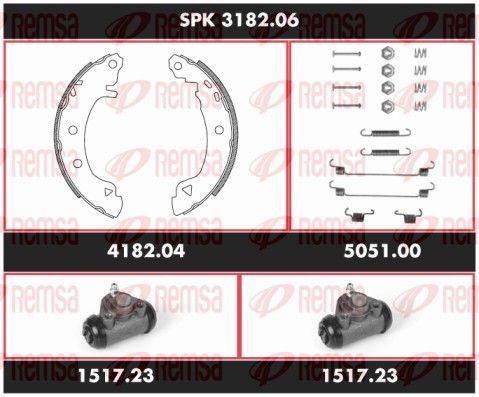 REMSA Bremsesett, trommebremse SPK 3182.06 REMSA SPK3182.06 Bremsesett, trommebremse Chrysler GRAND VOYAGER originale