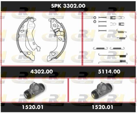 ROADHOUSE Pidurikomplekt, trummelpidur SPK 3302.00 ROADHOUSE Trummelpidur CHRYSLER Super Precision Kit SPK 3302.00