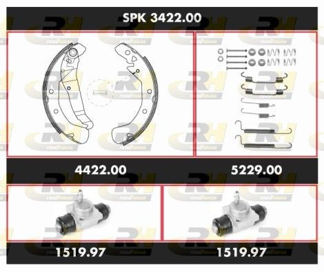 ROADHOUSE Pidurikomplekt, trummelpidur SPK 3422.00 ROADHOUSE Trummelpidur CHRYSLER Super Precision Kit SPK 3422.00