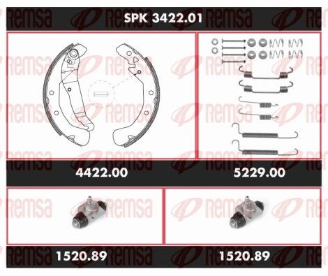 REMSA Kit de freins, freins à tambours SPK 3422.01 SPK 3422.01 Super Precision Kit Frein arrière OPEL ASTRA REMSA