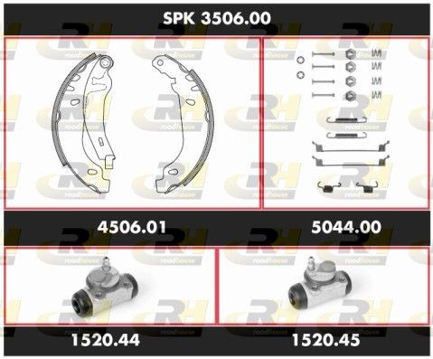 ROADHOUSE Bremžu komplekts, Trumuļu bremzes SPK 3506.00 Trumuļu bremzes ROADHOUSE Peugeot 205 Super Precision Kit SPK 3506.00
