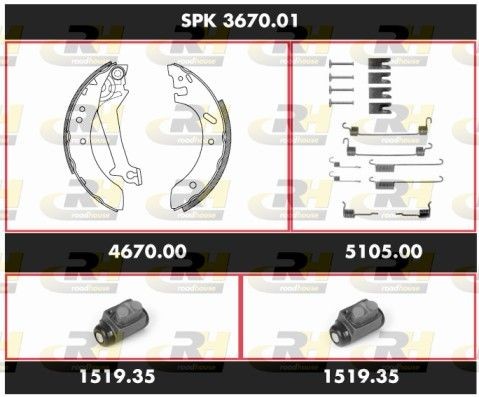 ROADHOUSE Kit freno, Freno a tamburo SPK 3670.01 SPK 3670.01 Kit freno, freno a tamburo ROADHOUSE FORD TRANSIT costo