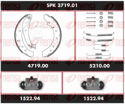 REMSA Jarrukenkäsarja, rumpujarru SPK 3719.01 SPK 3719.01 REMSA Super Precision Kit Jarrukenkäsarja, rumpujarru FIAT DOBLO