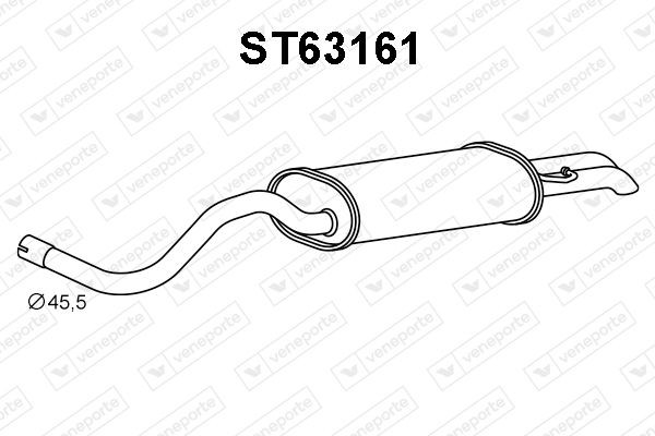 VENEPORTE Bakre eksospotte ST63161 Sluttlyddemper VENEPORTE Skoda FABIA ST63161