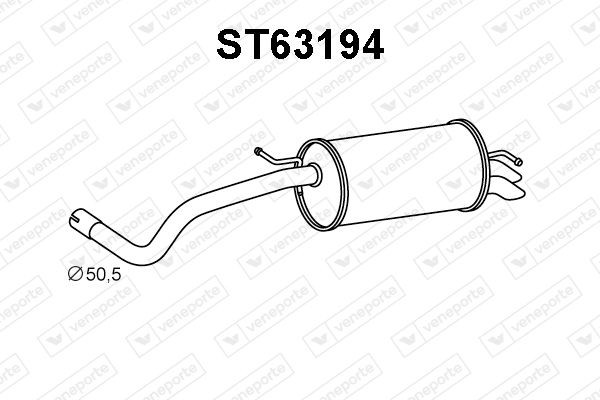 VENEPORTE Einddemper ST63194 ST63194 VENEPORTE Uitlaatdemper Seat goedkoop