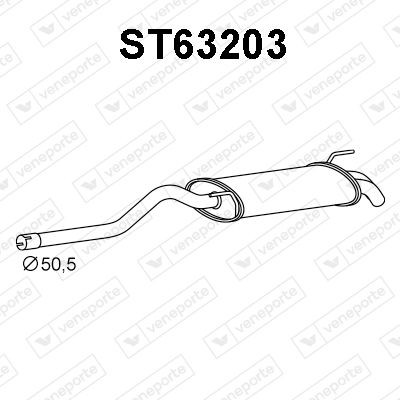 VENEPORTE Bakre eksospotte ST63203 Bakre lyddemper VENEPORTE Seat TOLEDO ST63203