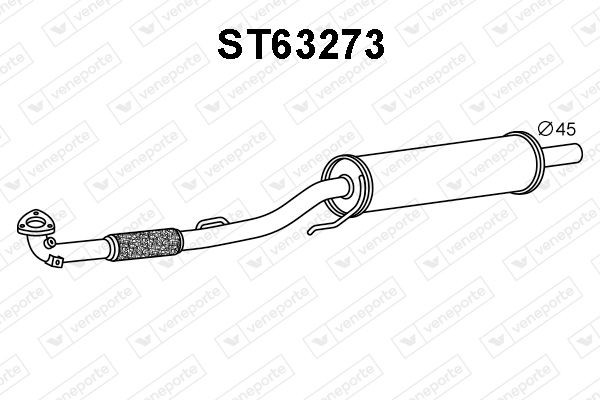 VENEPORTE Voordemper ST63273 Voorpijp VENEPORTE SKODA ST63273