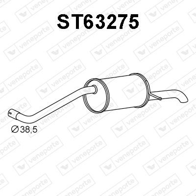VENEPORTE Einddemper ST63275 VENEPORTE Achterdemper voor de uitlaat SEAT ST63275