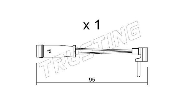 TRUSTING Προειδοπ. επαφή, φθορά υλικού τριβής των φρένων SU.129 Δείκτης φθοράς φρένων TRUSTING 911 SU.129 φθηνά