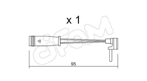CIFAM Výstrażný kontakt opotrebenia brzdového oblożenia SU.129 Senzor opotrebenia brzdových dostičiek CIFAM A4 SU.129 lacné