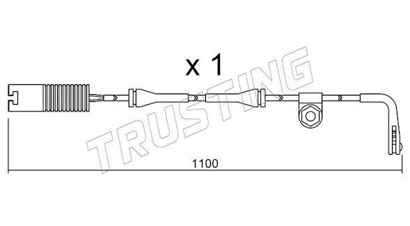 TRUSTING Contacto avisador, desgaste da pastilha de travão SU.148 Sensor desgaste das pastilhas de travão BMW TRUSTING SU.148