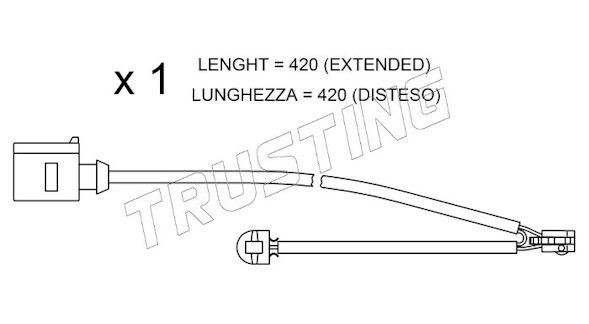 TRUSTING Výstrażný kontakt opotrebenia brzdového oblożenia SU.217 Snímač opotrebenia brzdových platničiek TRUSTING 911 SU.217 lacné