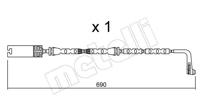 METELLI Waarschuwingscontact, remvoering- / blokslijtage SU.305 Waarschuwingscontact remvoering blokslijtage METELLI 6-serie SU.305 goedkoop
