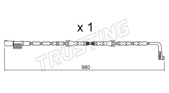 TRUSTING Slitekontakt bremsekloss SU.306 Slitasjevarsler bremseklosser TRUSTING 5-serie SU.306 billige