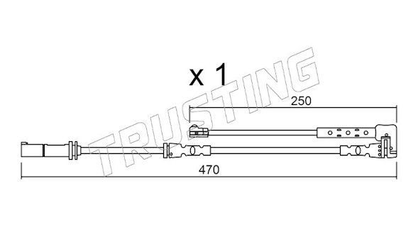 TRUSTING Contacto avisador, desgaste da pastilha de travão SU.338 Sensor de desgaste pastilha de freio BMW TRUSTING SU.338