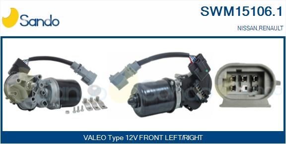 SANDO Viskermotor SWM15106.1 Vinduesvisker motor SANDO Nissan QASHQAI SWM15106.1