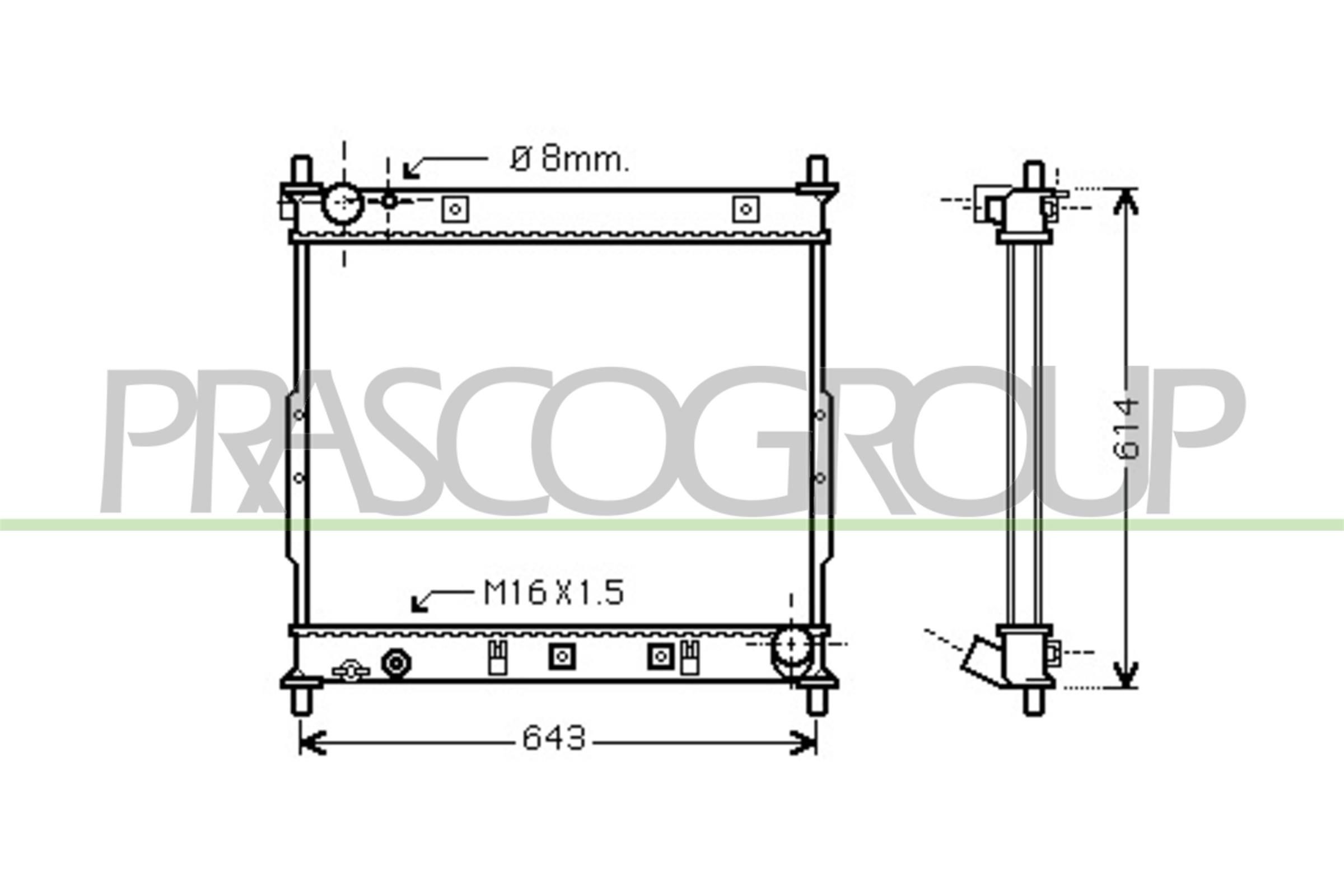 Radiador, arrefecimento do motor PRASCO SY810R001 PRASCO SY810R001 Radiador arrefecimento do motor SSANGYONG REXTON 2006