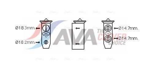 AVA COOLING SYSTEMS Expansionsventil till AC SZ1141 AVA COOLING SYSTEMS SZ1141 Expansionsventil till AC Mercedes SLR kostand