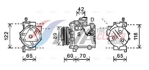 AVA COOLING SYSTEMS Kliimakompressor SZAK125 SZAK125 Kliimapump FIAT DUCATO AVA COOLING SYSTEMS