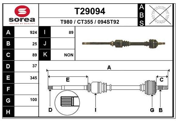 EAI Semiasse T29094 EAI T29094 Semiasse