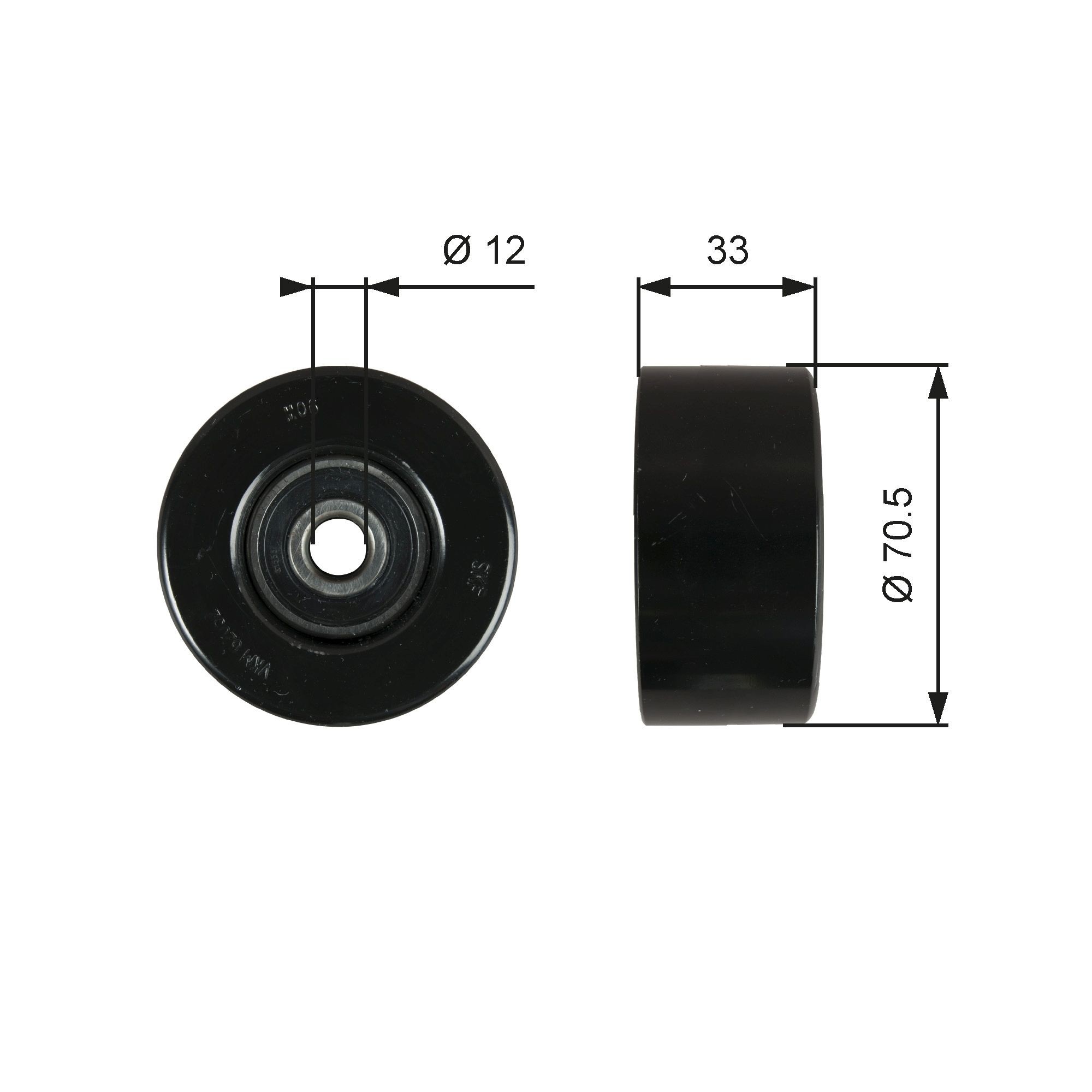 GATES Τροχαλία παρέκκλισης, ιμάντας poly-V T36762 Τροχαλία αδρανείας ιμάντα poly v GATES ESPACE T36762 φθηνά