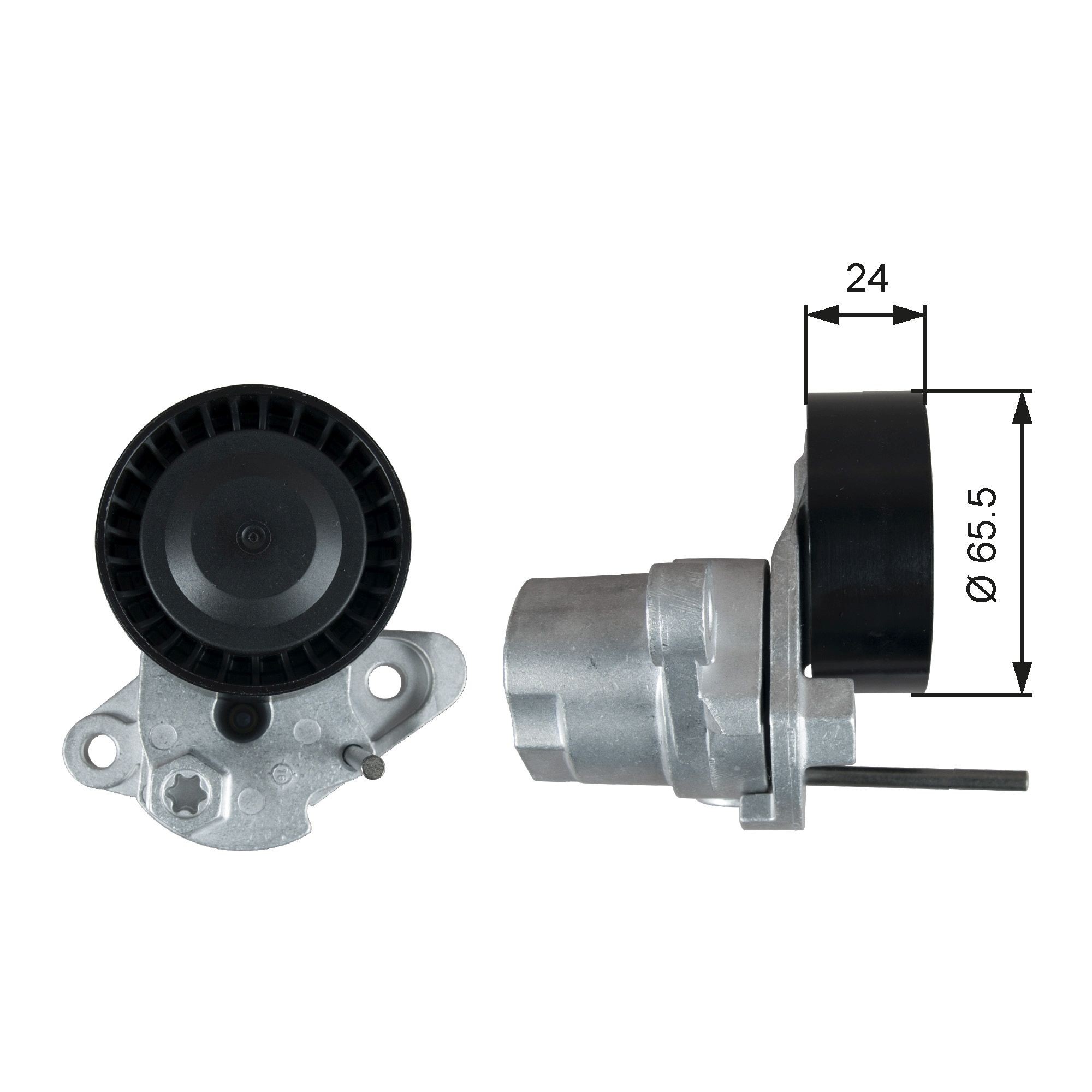 GATES Spriegotājrullītis, Ķīļrievu siksna T39387 GATES T39387 Spriegotājrullītis Octavia 5e5 cena