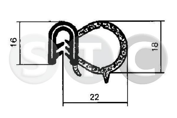 STC Durvju blīvējums T400602 T400602 Durvju blīvgumijas PEUGEOT 206 STC