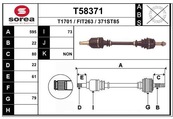 EAI Veovõll T58371 EAI T58371 Veovõll Fiat Brava 182 odav