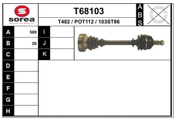 EAI Drivaxel T68103 T68103 Drivaxel EAI PORSCHE PANAMERA