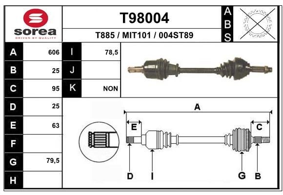 Veovõll EAI T98004 EAI T98004: Veovõll Mitsubishi GALANT 2018