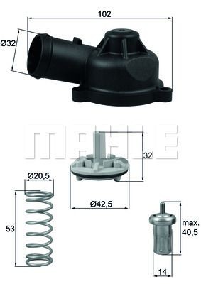 BEHR THERMOT-TRONIK Θερμοστάτης, ψυκτικό υγρό TI 244 83D TI 244 83D Θερμοστάτης Volkswagen 1500/1600 BEHR THERMOT-TRONIK