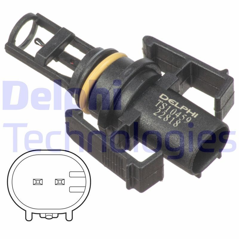 DELPHI Sensor, insugslufttemperatur TS10459 Byta Sensor insugslufttemperatur Mercedes T1 Skåpbil 602 kostnad DELPHI TS10459