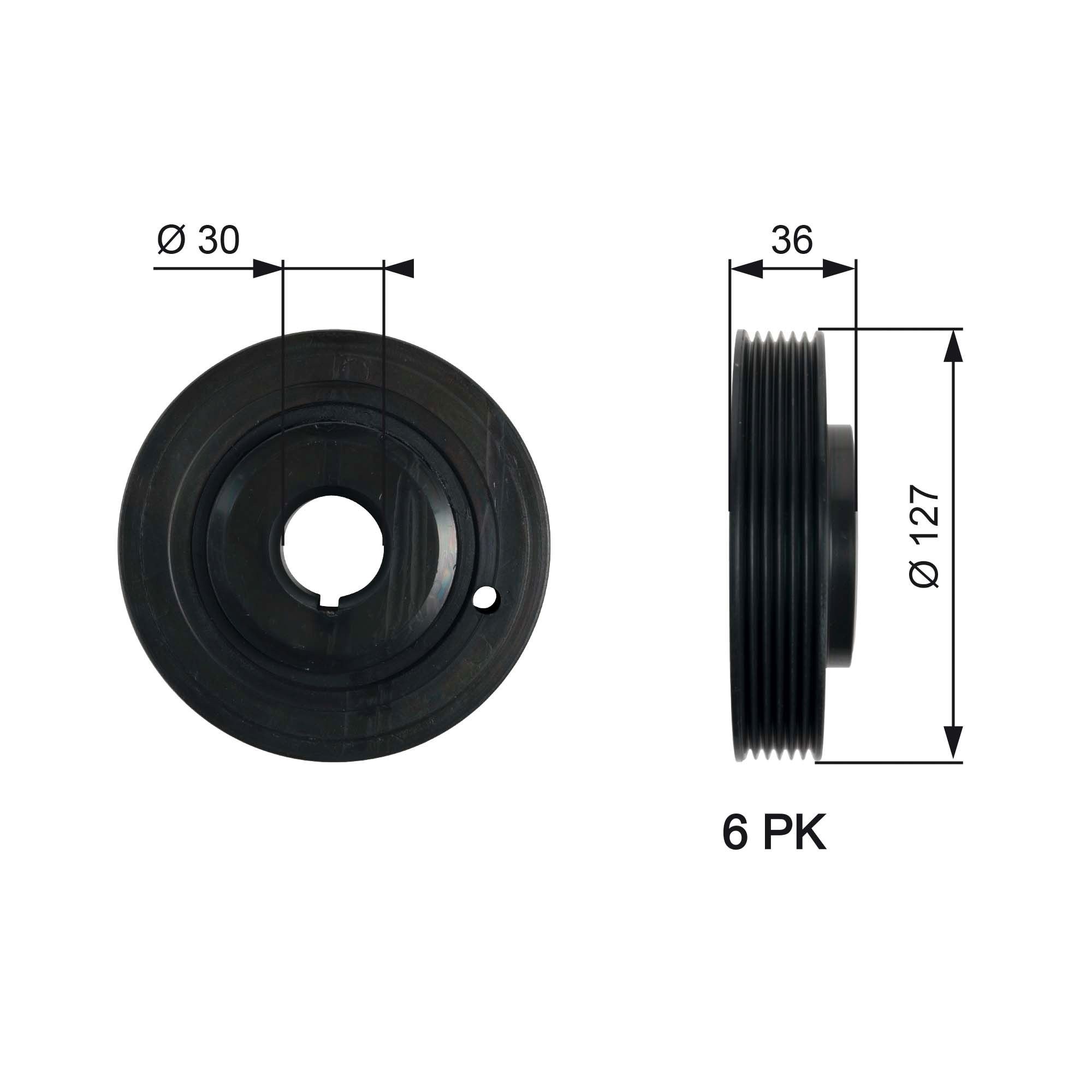 GATES Puleggia cinghia albero a gomiti TVD1097 GATES TVD1097 Puleggia smorzatrice Volkswagen POLO originali