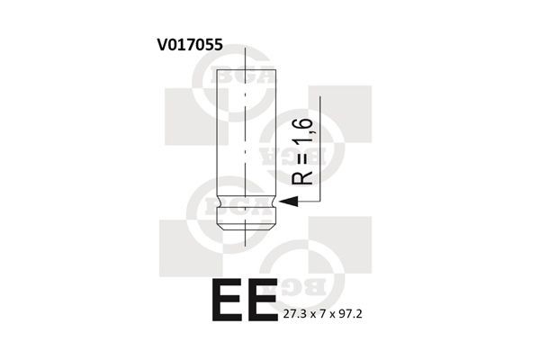 BGA Izplūdes vārsts V017055 BGA V017055 Izplūdes vārsts Fiat UNO orģinālās