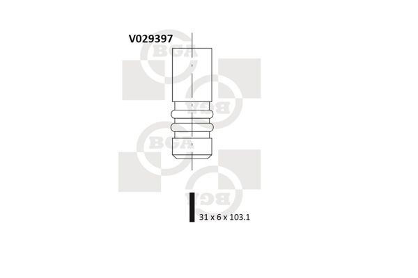 BGA Ieplūdes vārsts V029397 Ieplūdes vārsts BGA CHEVROLET V029397