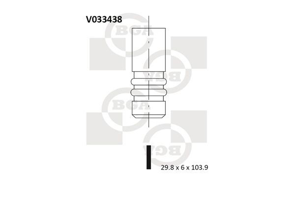 BGA Βαλβίδα εξαγωγής V033438 BGA V033438 Βαλβίδα εξαγωγής Mitsubishi PAJERO SPORT γνήσια