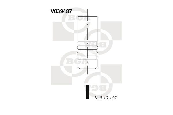 Soupape d'échappement BGA V039487 BGA V039487: Soupape d'echappement Volkswagen SHARAN 1999