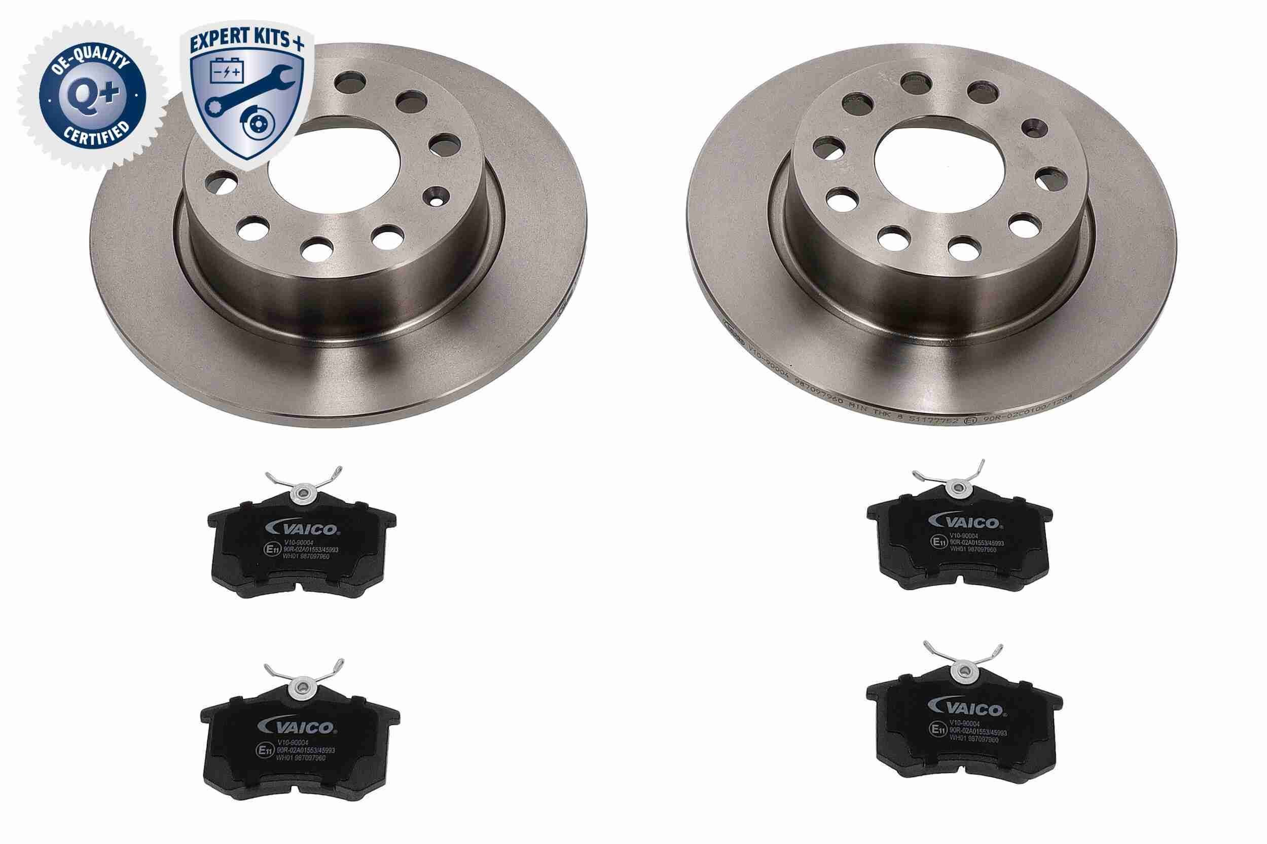 VAICO Kit de travões V10-90004 Kit de pastilhas de travão e disco VAICO Alfa Romeo ALFETTA V10-90004