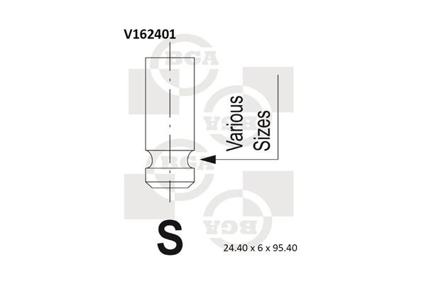 Soupape d'échappement BGA V162401 BGA V162401 Soupape d'émission KIA SPORTAGE 2007