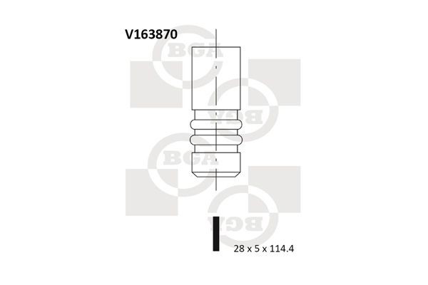 BGA Βαλβίδα εισαγωγής V163870 BGA V163870 Βαλβίδα εισαγωγής Alfa Romeo 33 γνήσια